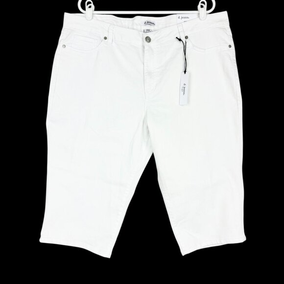 D. Jeans Women's Stretch Modern Fit High Rise White Capri Plus Size 20W NWT - Picture 1 of 10
